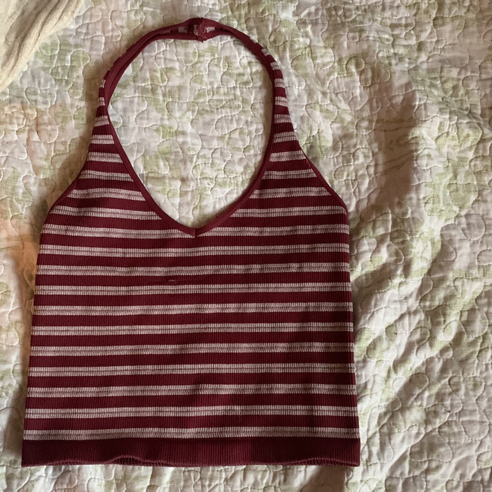 Rib-kit crop halter top